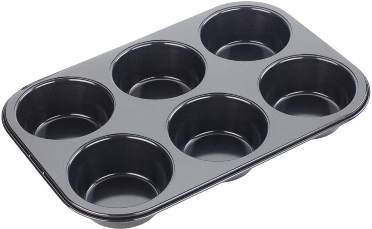 Muffinvorm 6 stuks Koolstofstaal met Antiaanbaklaag Ovenbestendig