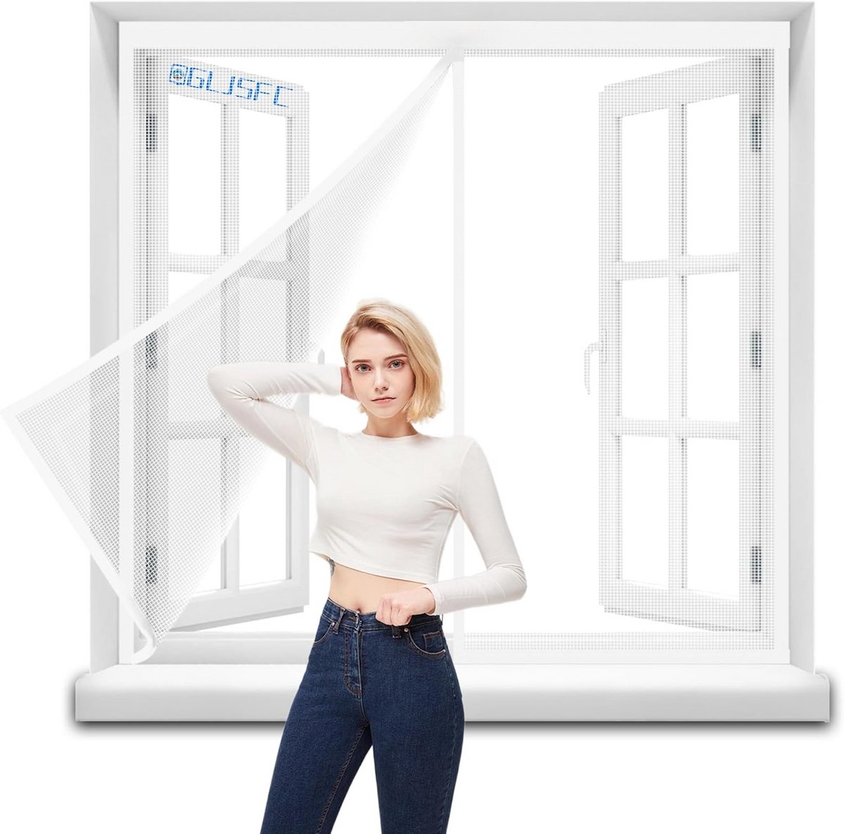 Vliegenhor Raam Wit 205x105cm - Universeel Magneet Hordeur voor Schuifpui, Balkon en Terrasramen