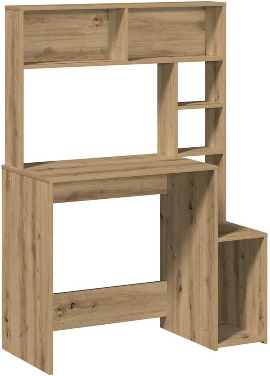 Bureau met Schappen 100x45x140 cm Eiken Kleur Hout Computerbureau Schrijftafel