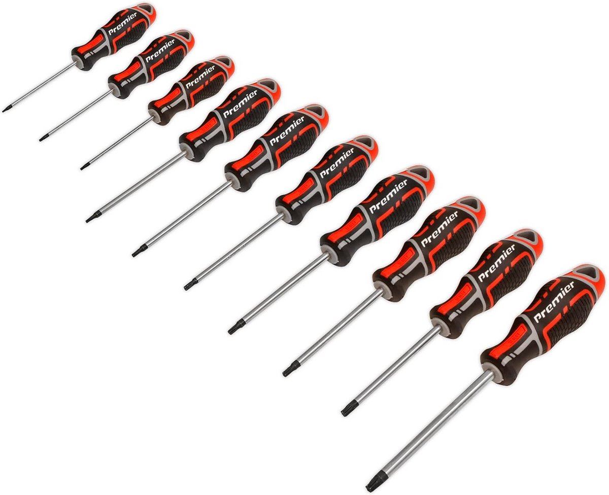 Set van 10 Schroevendraaiers met TRX-Star Bits - Ergonomische Handgrepen