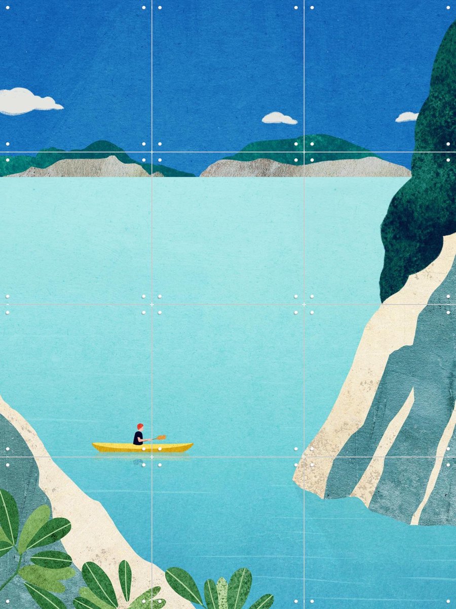 IXXI Ocean Kayak, Henry Rivers - 60 x 80 cm - Gratis ophangtool - Grote wanddecoratie en posters - Kleurrijk, Illustraties, Grafisch Ontwerp, Sport
