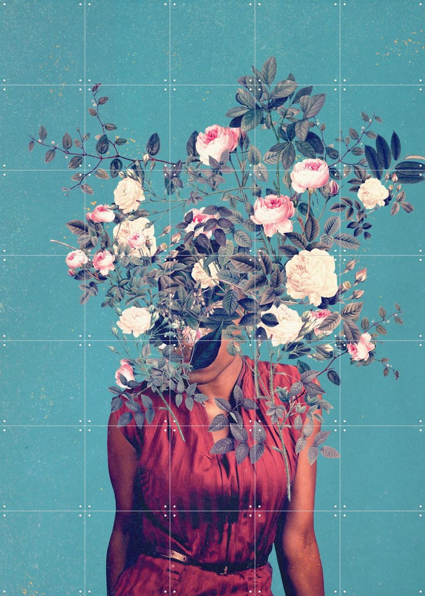 IXXI The First Noon I dreamt of You, Frank Moth - 100 x 140 cm - Gratis ophangtool - Grote wanddecoratie en posters - Kleurrijk, Collage, Digitale
