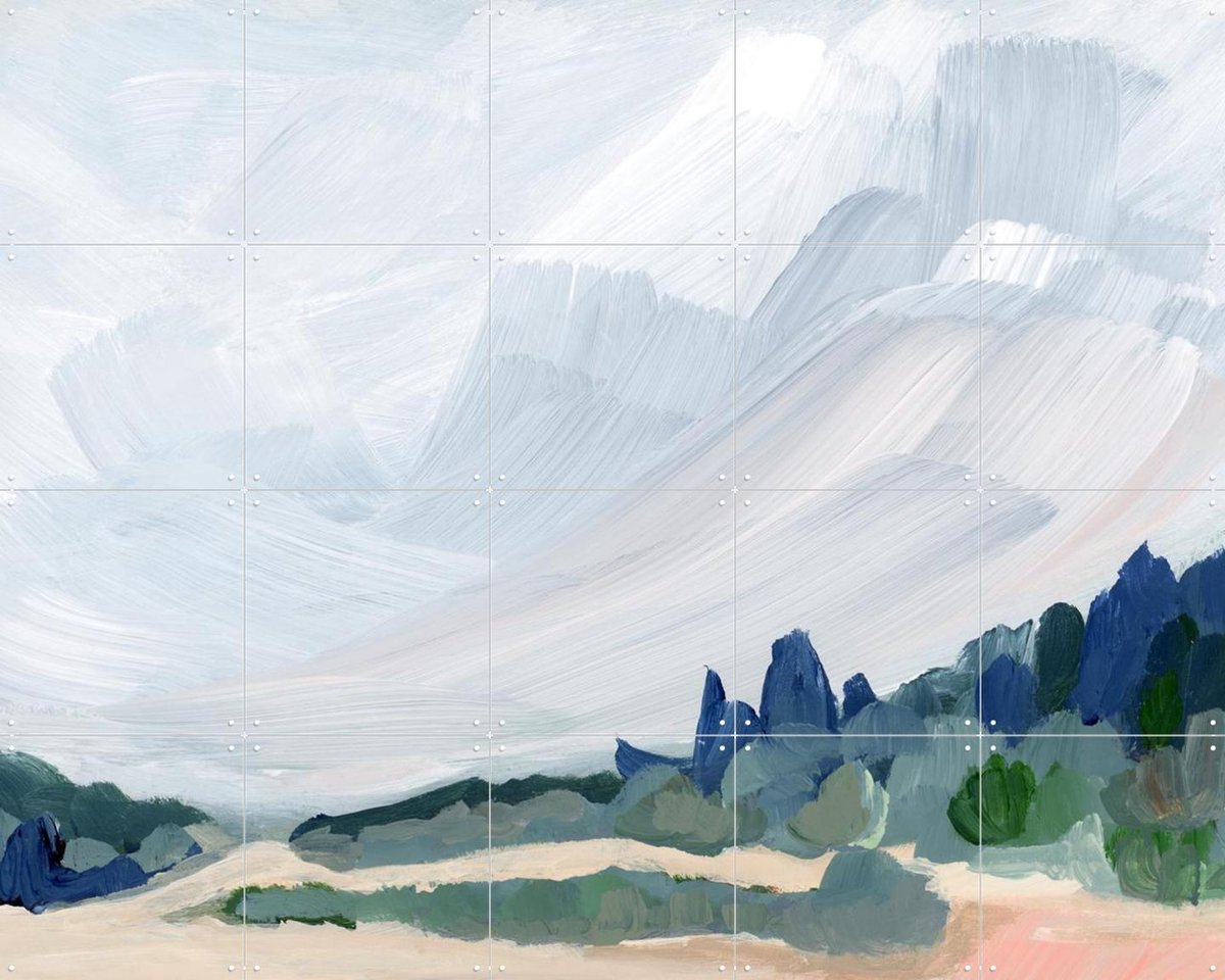 IXXI Monomoy, Green Barn Studio - 100 x 80 cm - Gratis ophangtool - Grote wanddecoratie en posters - Kwaststreken, Olieverf, Abstract, Impressionisme