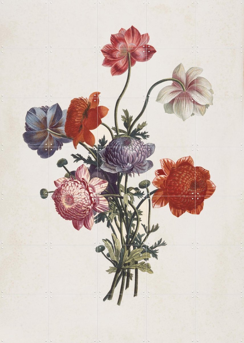 IXXI Bouquet of Anemones, Louis Charles Ruotte & Museum of Fine Arts Boston - 100 x 140 cm - Gratis ophangtool - Grote wanddecoratie en posters -