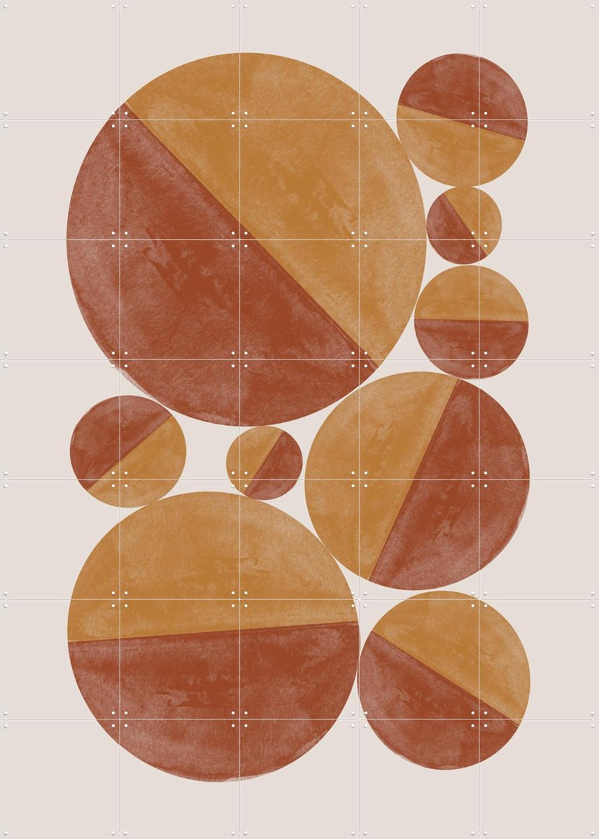 IXXI Burnt Orange Bols, The Miuus Studio & Various - 100 x 140 cm - Gratis ophangtool - Grote wanddecoratie en posters - Geometrische Kunst, Abstract