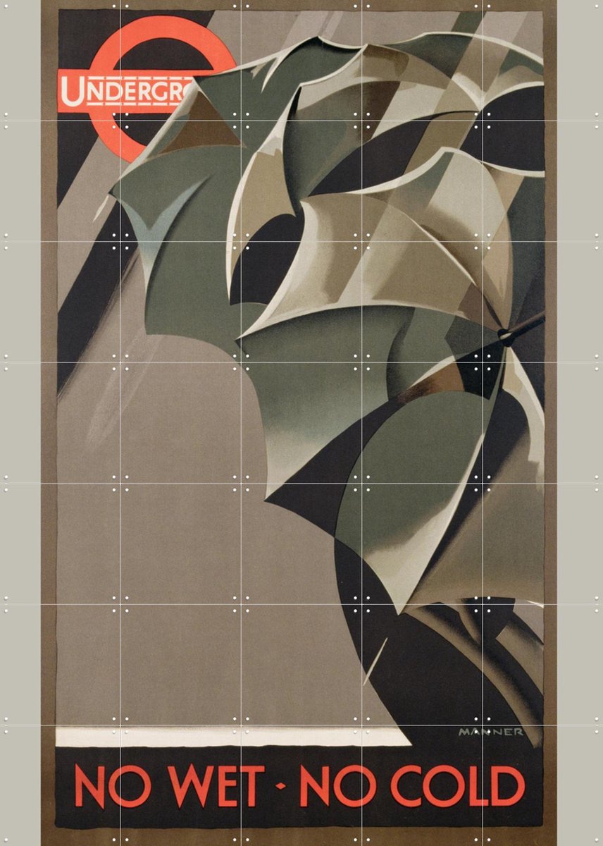 IXXI London Underground 1929, Bridgeman Images - 100 x 140 cm - Gratis ophangtool - Grote wanddecoratie en posters - Illustraties, Grafisch Ontwerp