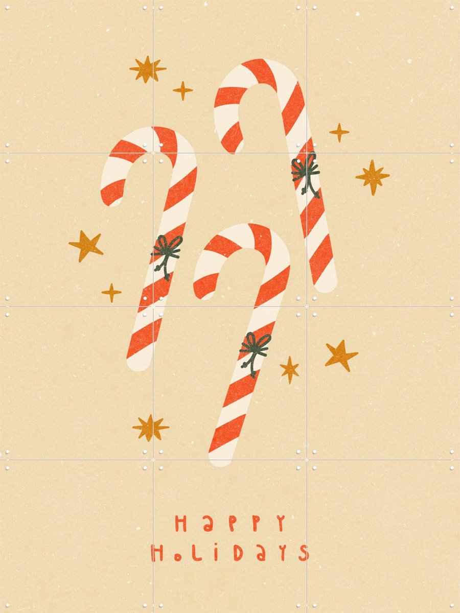 IXXI Candy Cane, NKTN & Various - 60 x 80 cm - Gratis ophangtool - Grote wanddecoratie en posters - Illustraties, Grafisch Ontwerp, Speels, Digitale