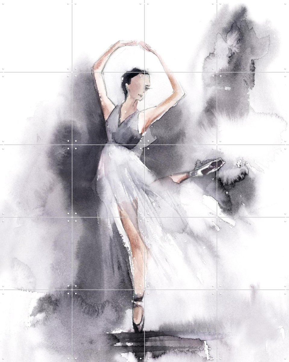 IXXI Ballerina Purple 2, Canot Stop Painting - 80 x 100 cm - Gratis ophangtool - Grote wanddecoratie en posters