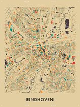 Carte Mosaic IXXI d'Eindhoven, Art in Map - 60 x 80 cm - Support de suspension gratuit - Grande décoration murale et affiches - Art géométrique, contemporain