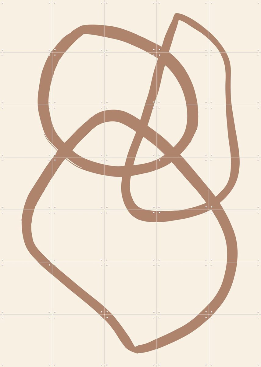 IXXI Abstract Lines Mocha 5, Various - 100 x 140 cm - Gratis ophangtool - Grote wanddecoratie en posters - Grafisch Ontwerp, Abstract, Abstract