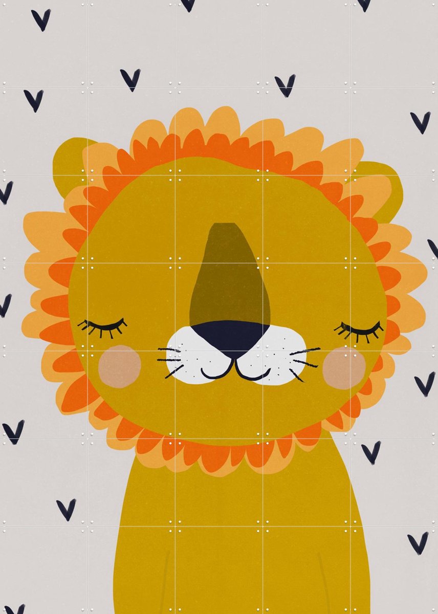 IXXI Little Lion, Treechild & Various - 100 x 140 cm - Gratis ophangtool - Grote wanddecoratie en posters Babykamer, Kinderkamer, Kinderen, Baby