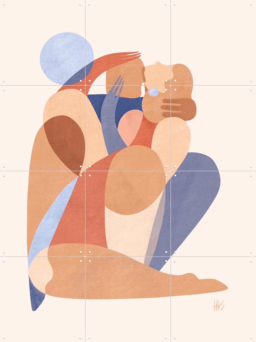 IXXI Your Kisses so sweet the Bees envied me, Maggie Stephenson - 60 x 80 cm - Gratis ophangtool - Grote wanddecoratie en posters - Illustraties,