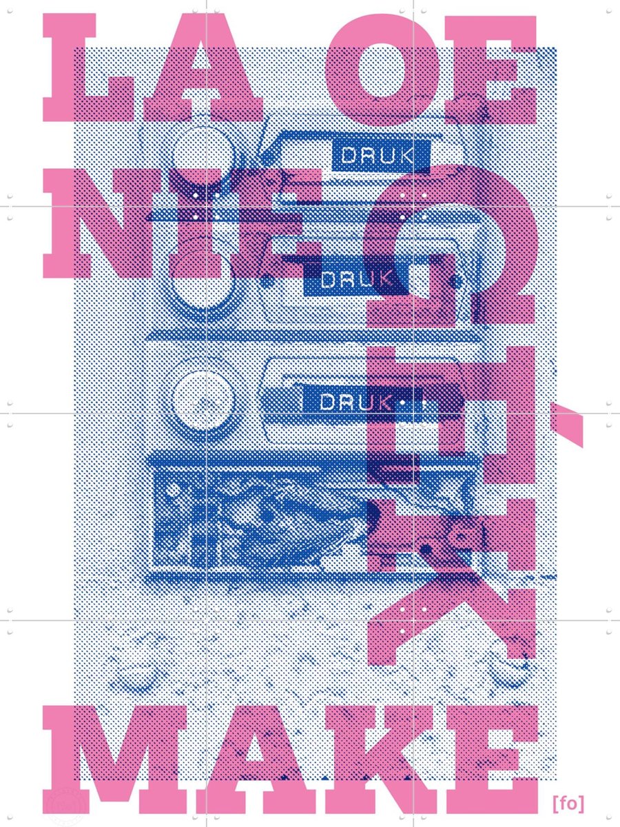 IXXI Druk Druk Druk, Fototypo - 60 x 80 cm - Gratis ophangtool - Grote wanddecoratie en posters - Grafisch Ontwerp, Typografie en quotes