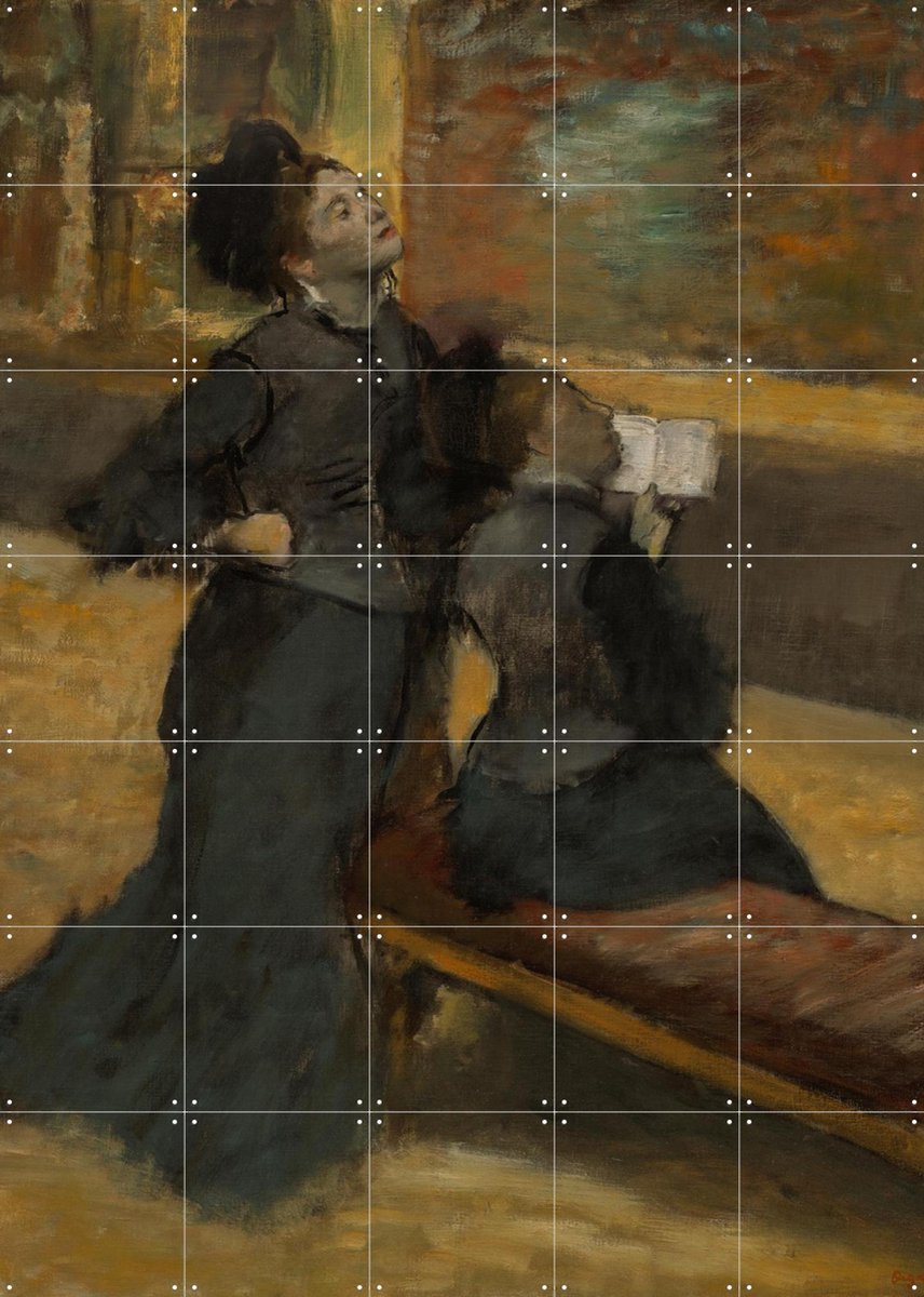 IXXI Visit to a Museum, Edgar Degas & Museum of Fine Arts Boston - 100 x 140 cm - Gratis ophangtool - Grote wanddecoratie en posters - Schilderijen,
