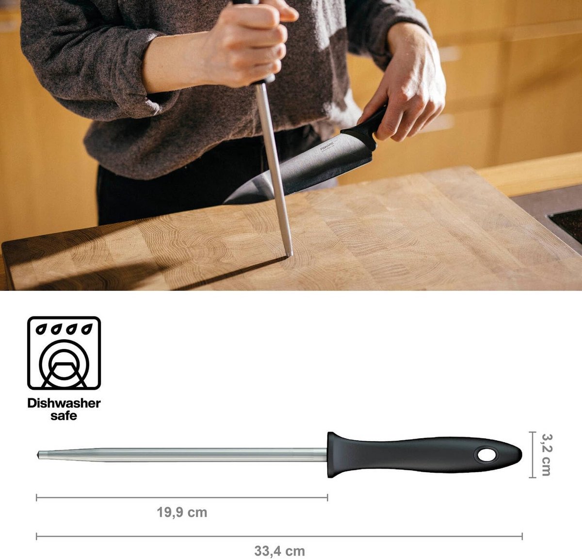 Aanzetstaal met Kunststof Handvat, Roestvrij Staal, 20 cm