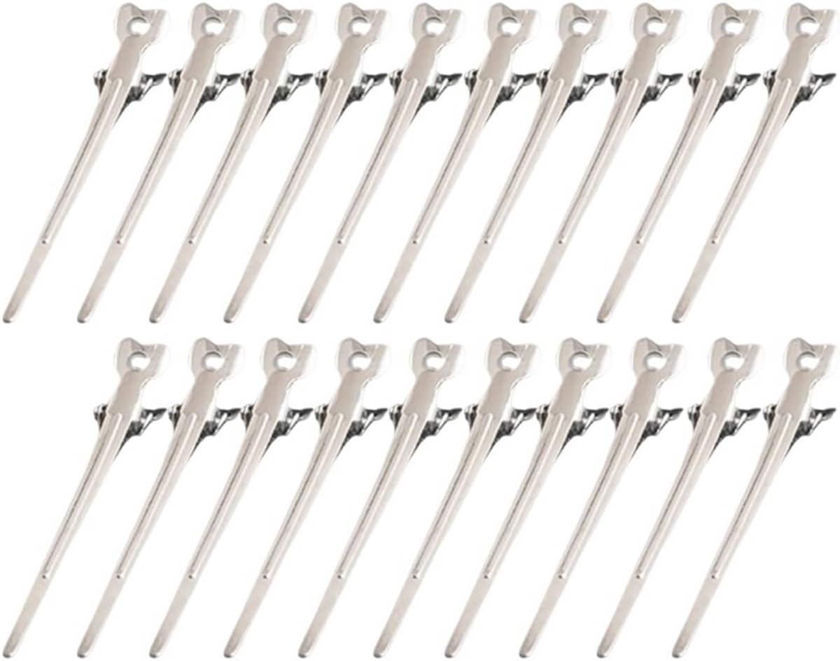20 Stuks Metalen Haarclips Krokodillenstijl voor Kappers en Thuisgebruik