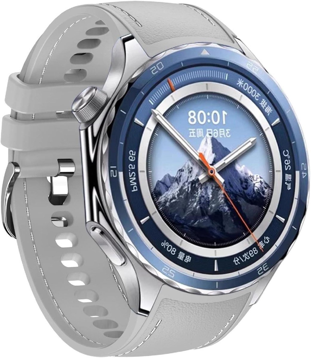 Allecto - Horlogeband compatibel met [Merk] - Vervangende band - Zacht siliconen - Grijs - Ademend - Slijtvast - Geschikt voor [Model] - [Nieuwe titel].