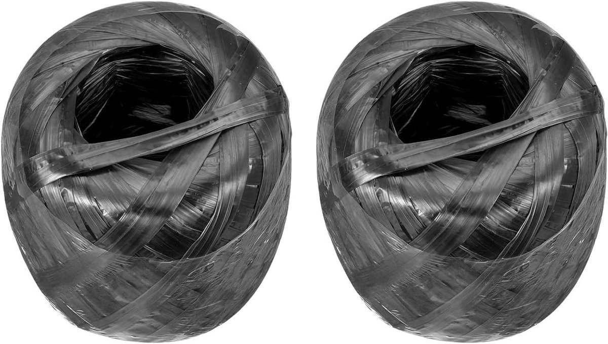 Allecto- Huishoudelijk touw - Verpakkingsmateriaal - Zwart - Polyester nylon touw - Voor huishoudelijke gebundelde verpakking doe-het-zelf - Zwart, 150m/492ft/2Roll.