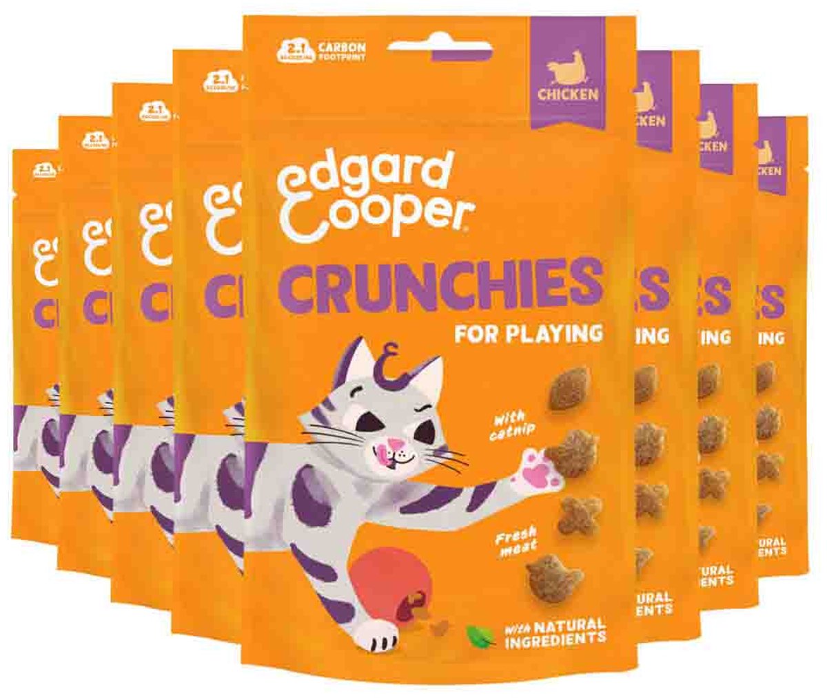 Edgard & Cooper Adult Crunchies Kattensnack Kip - 8 x 50 gr - Voordeelverpakking