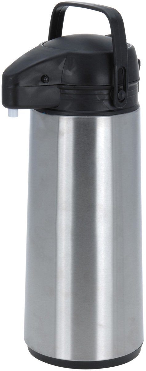 Cookinglife Thermoskan 1,8 L - Koffiekan - Isoleerkan – Voor Koffie, Thee, IJswater & Meer - Thermos Can - RVS - Zilver/Zwart - Dubbeldwandig