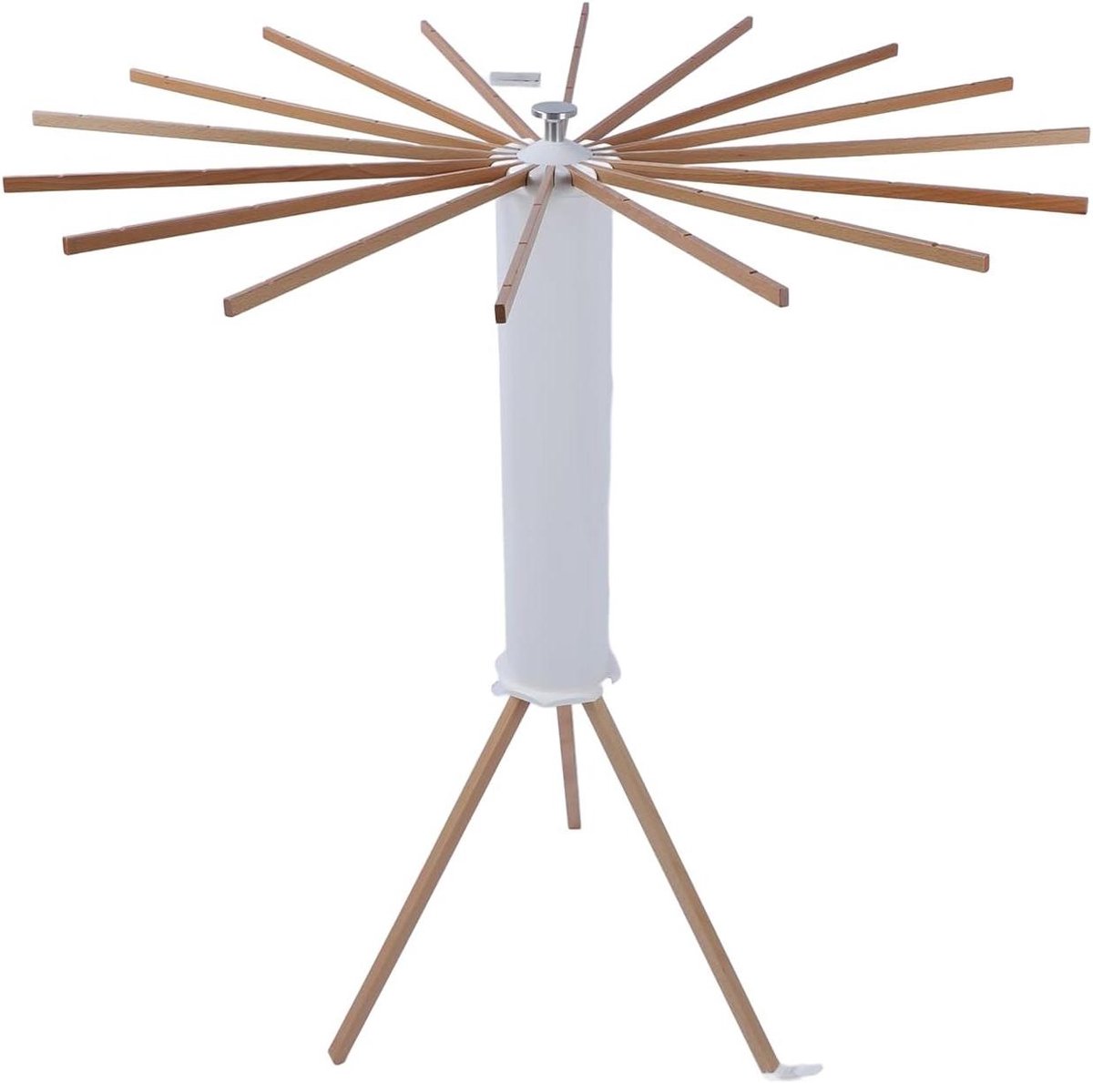 Allecto- Kledingdroger - Waslijnpaal - Inklapbaar - Kledingpaardhanger - Cipreshout - Statief - Geschikt voor 16 Hangers - 112 Cm Hoogte - 40 Kg Capaciteit