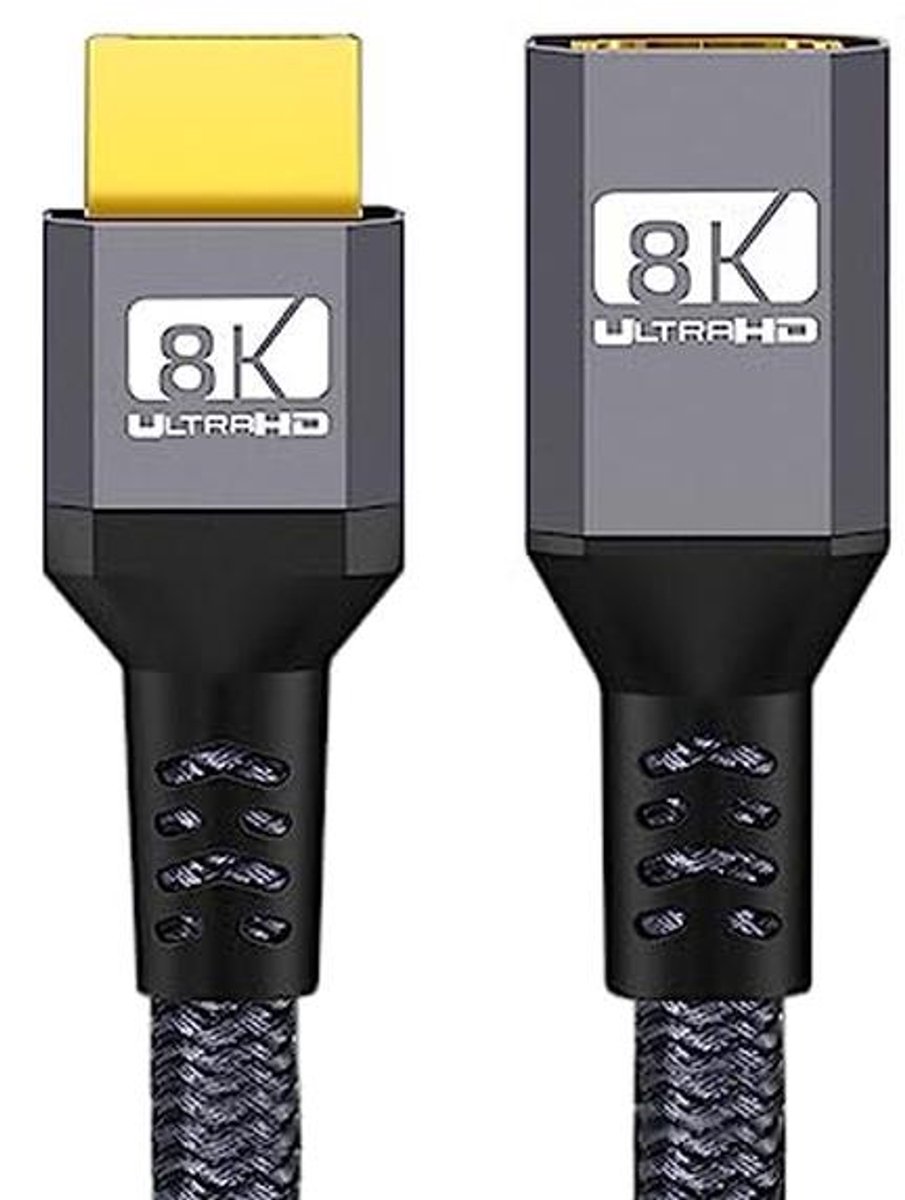 HDMI 2.1 UHD 8K Verlengkabel - Ultra-HD 8K 60Hz 4K 120Hz Kabel 48Gbps met Audio en 3D