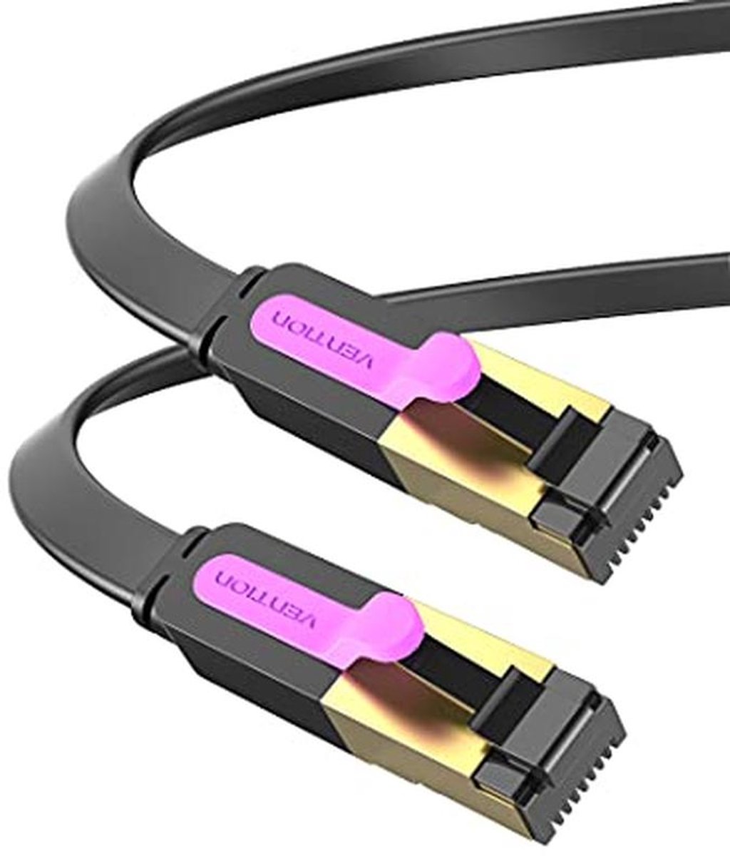 CAT7 Platte Netwerkkabel RJ45 10Gbps Ethernet-Kabel voor PC, Switch, Router en Modem (1,5m)