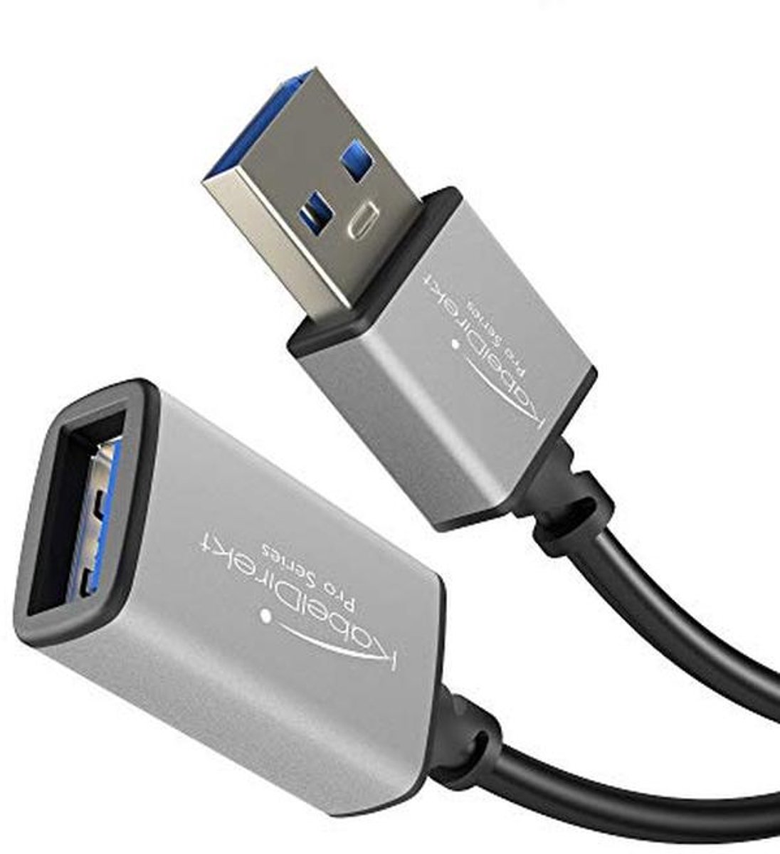USB A 3.0 Verlengkabel 1m - Geschikt voor Alle USB A Aansluitpunten - Zwart/Space Grey