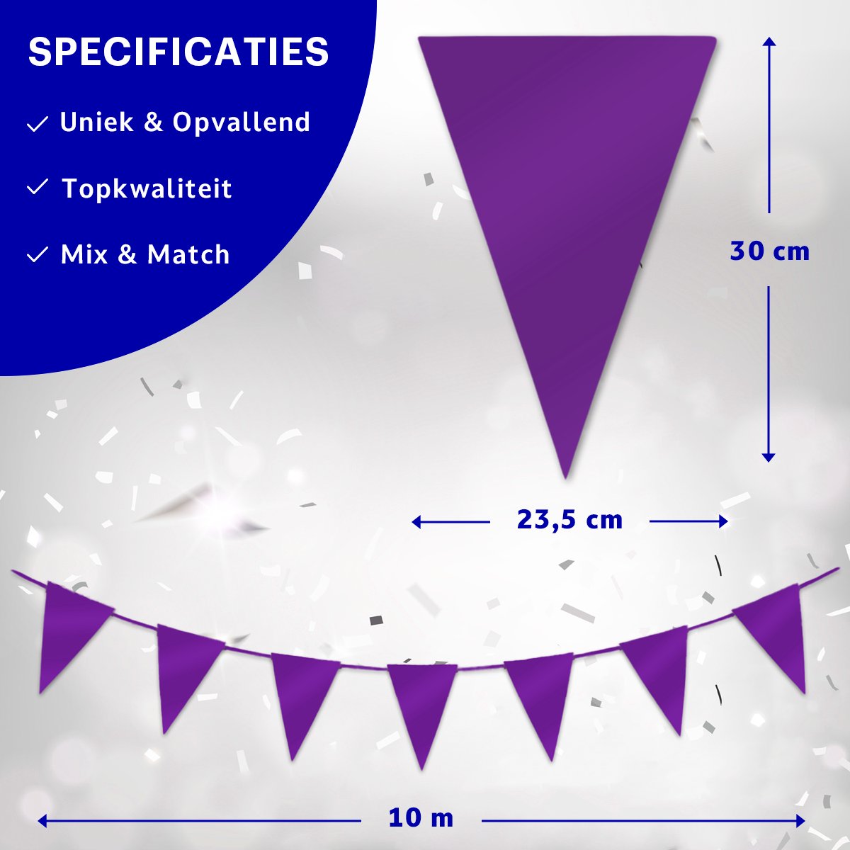 BTH - Slingers - Paars - Slingers Verjaardag - Vlaggenlijn - Verjaardag Versiering - Verjaardag - Vlaggetjes - Decoratie — afbeelding 2