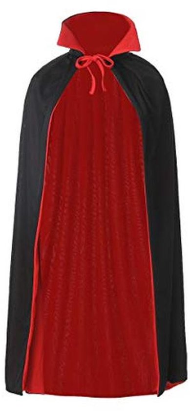 YUNZHISHIYE Cape De Vampire Réversible Noir/rouge – Avec Capuche, Pour Adulte Et Enfant