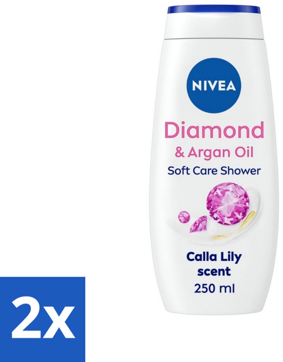 2 x Nivea - Diamond Touch Douchegel - Sensuele Leliegeur - 250 ml - Douchegel - Diamantpoeder - Witte Aronskelk - Hydratatie - Luxe Douchegel