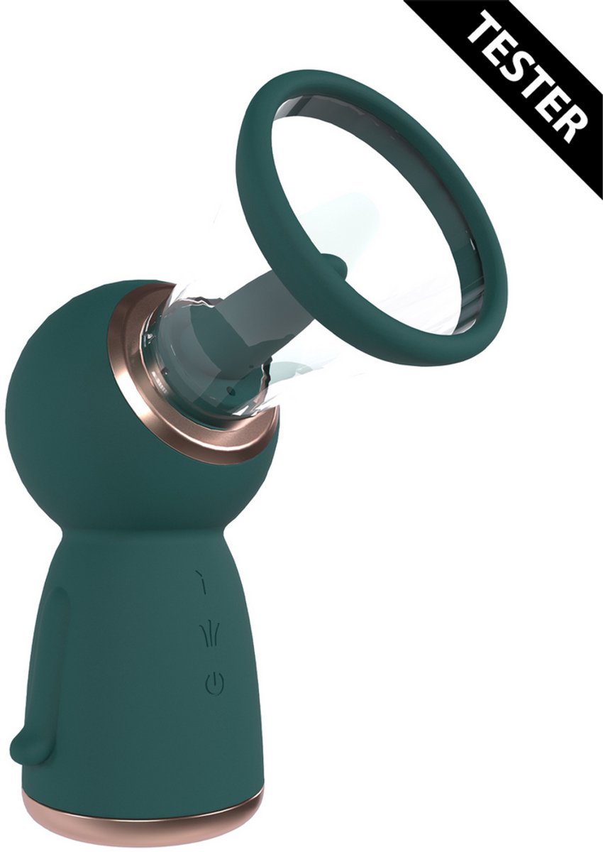 Pumped by Shots - Exquisite - Oplaadbare Vulva- en Borstpomp - Bosgroen - Tester