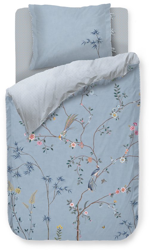 Pip Studio Bamboo Blossom kussensloop - Licht blauw - 60 x 70 cm