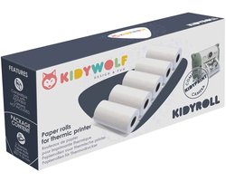 KIDYWOLF KIDYROLL Papier Thermique Classique pour KIDYPRINT / K-PRINT – 5 Rouleaux, 300 Impressions, Recharge pour Appareil Photo Instantané Enfant