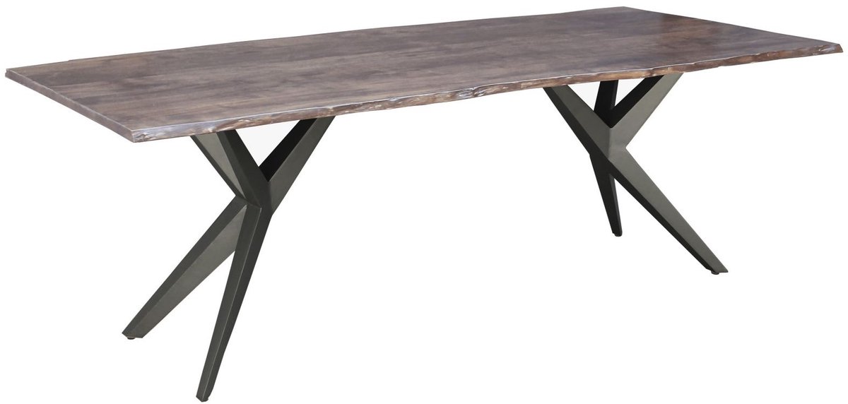 MASSIVMOEBEL24 .DE FREEFORM #36 eettafel grijs gelakt massief hout acacia