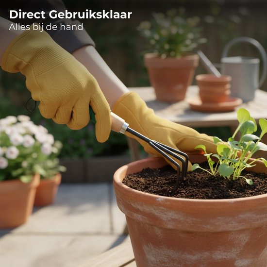 Lomera Tuingereedschap Set - Tuingereedschapset - Tuinset Gereedschap - Handgereedschap Tuin Set - Tuingereedschap Set 3 Delig - Tuinset 3 Delig - Handhark Vork Schep Set - Handhark Set - Handvork Tuin — afbeelding 5