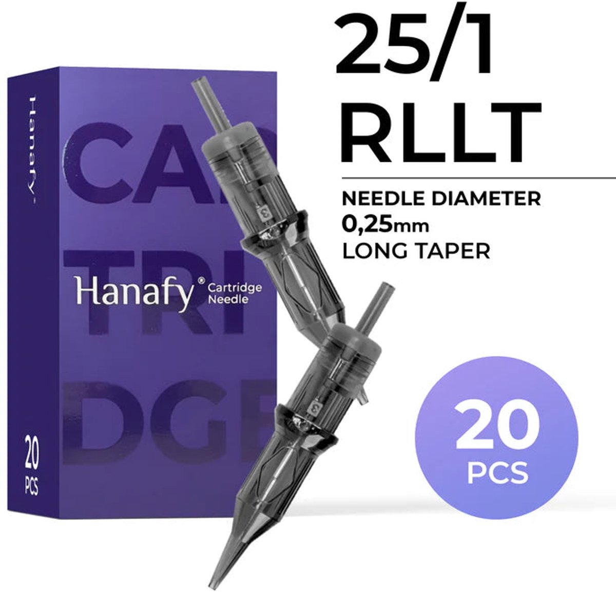 Hanafy PMU Cartridge 25/1 RLLT – 0.25 mm Round Liner (20 pcs)