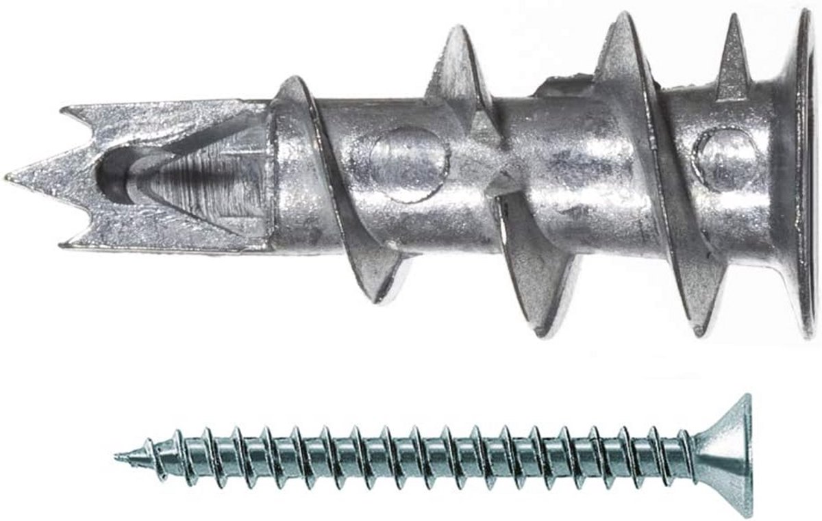 Zelfborende Metalen Pluggen voor Gipsplaat - Inclusief Schroeven - 100 Stuks