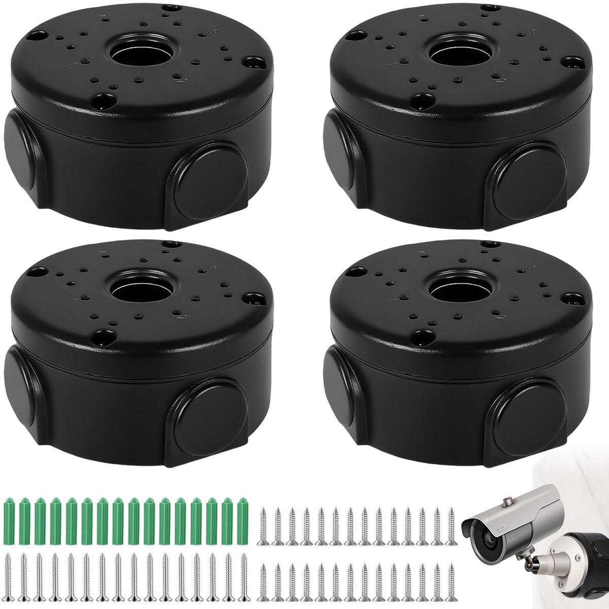 4 Stuks Universele Waterdichte Behuizing voor CCTV Camera's en Beveiligingsapparatuur