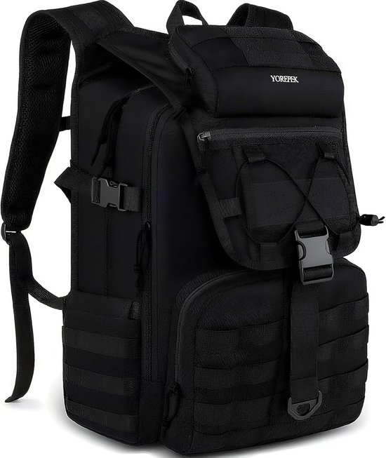 Yorepek Tactische Waterdichte Rugzak 45L – Grote Militaire Outdoor Survival Rugzak, Geschikt als Noodpakket voor Volwassenen-Zwart