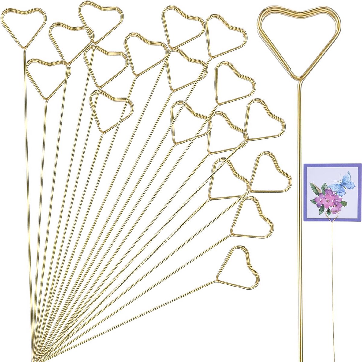 Metalen bloemenplaats Kaarthouder Plectrums - 20 Stuks Plaatskaartclips en Cadeaukaarthouder voor Bruiloft en Valentijnsdag