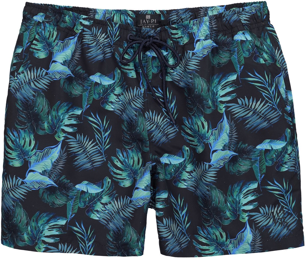 JAY-PI - Heren - zwemshort Buik-Fit beachwear all-over print tot 8XL - Navy blauw - Maat L