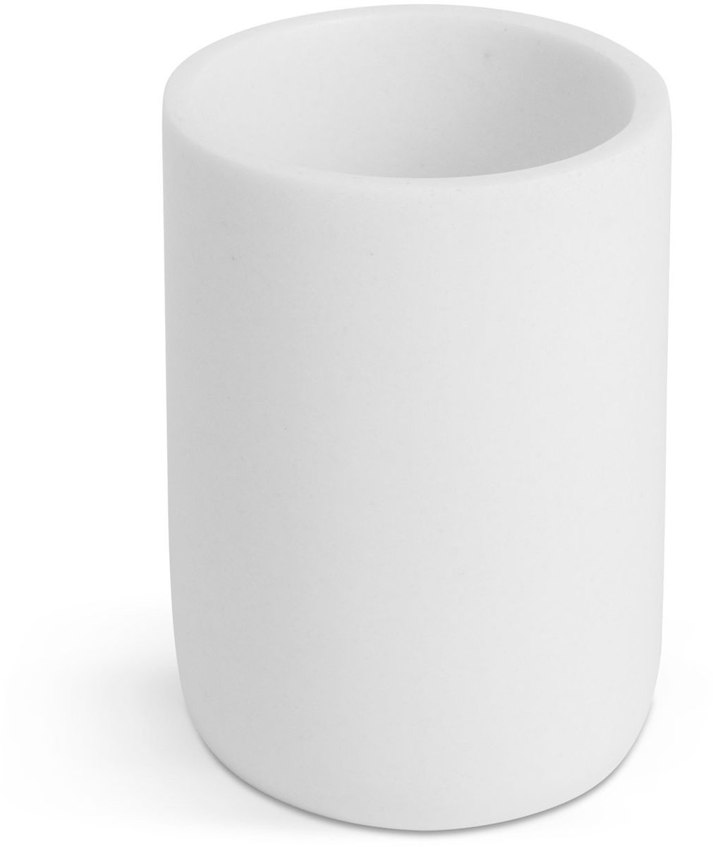 Tandenborstelhouder – Badkamer Beker Mat Wit – Resin – Ø7,2 x 10,2 cm – Badkamer Accessoire [BW3021B]