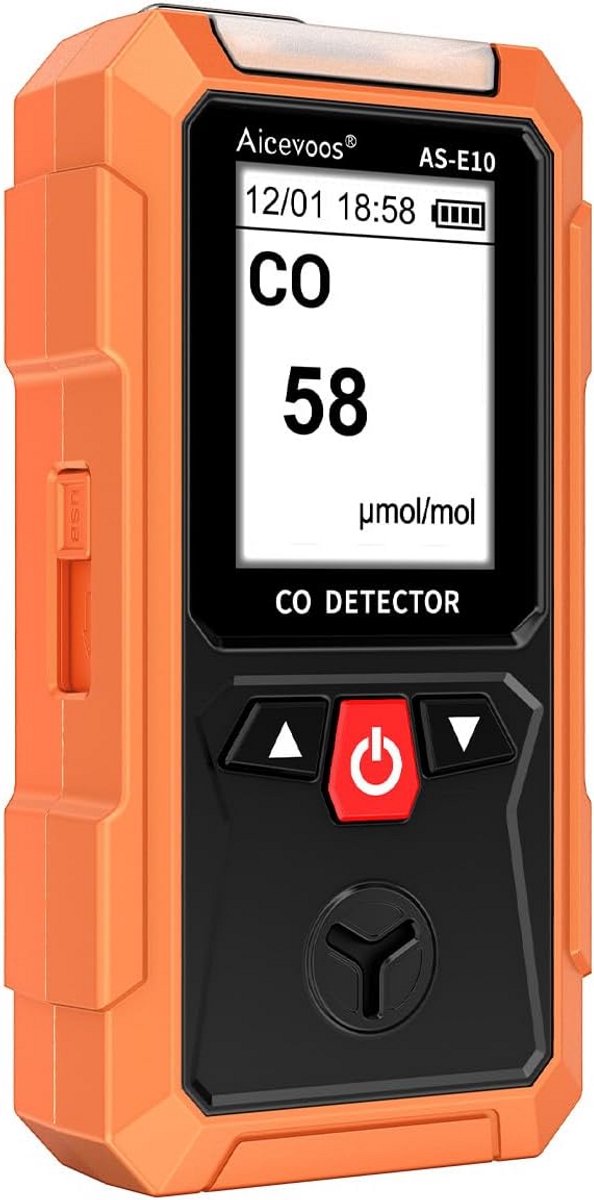 Koolmonoxidemelder met Hoorbaar en Visueel Alarm - 0-1000PPM CO-Alarm met LCD-scherm voor Thuis, Auto, Camping en Reizen