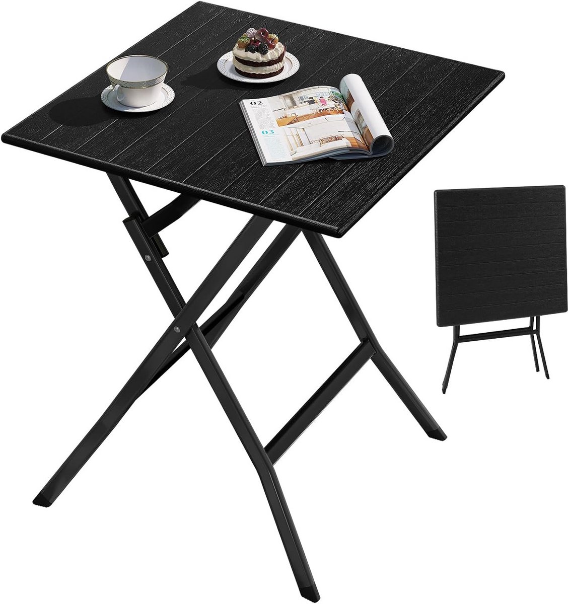 Opvouwbare Tuin- en Balkon Tafel - Weerbestendig, Compact 62x62 cm, Geschikt voor Buitengebruik
