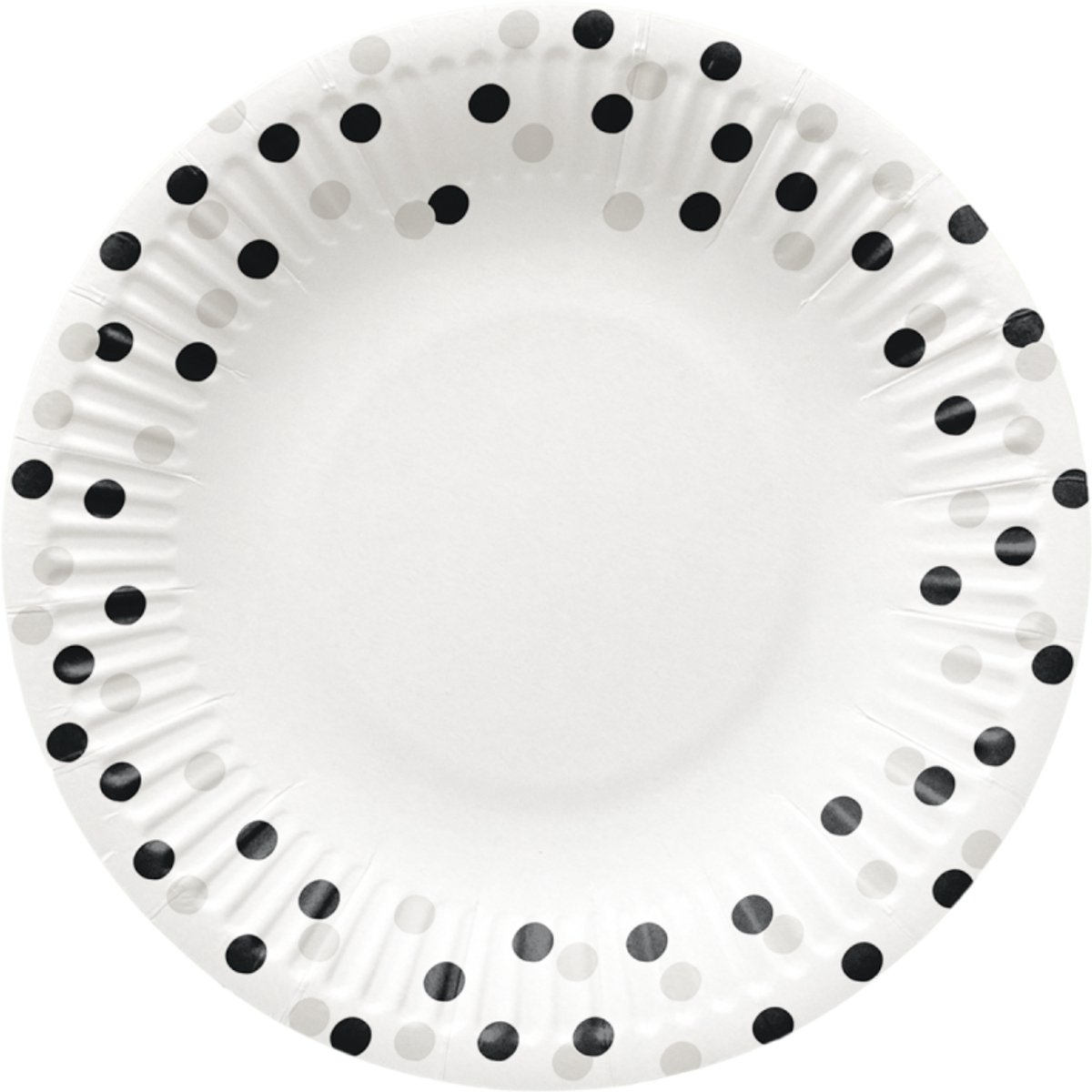 PAW - Papieren bordjes - 18 cm - Confetti Silver-Black