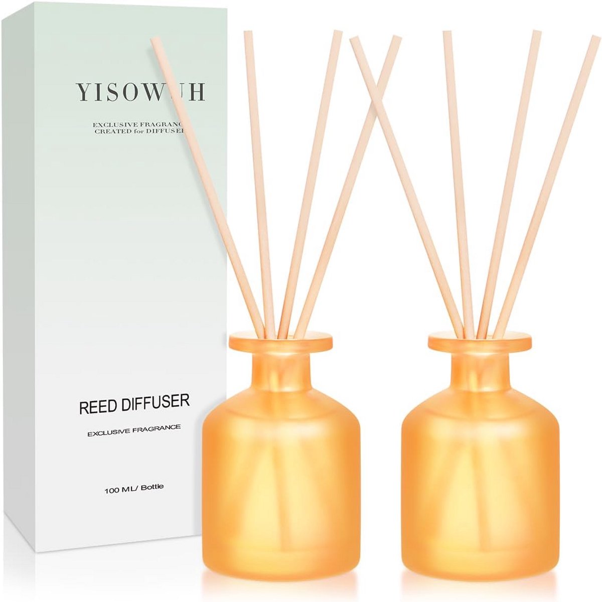 Geurstokjes Set XL - Citrus - 2x 100ml Inclusief 16 Stokjes - Langdurige Geurverspreider voor Huis