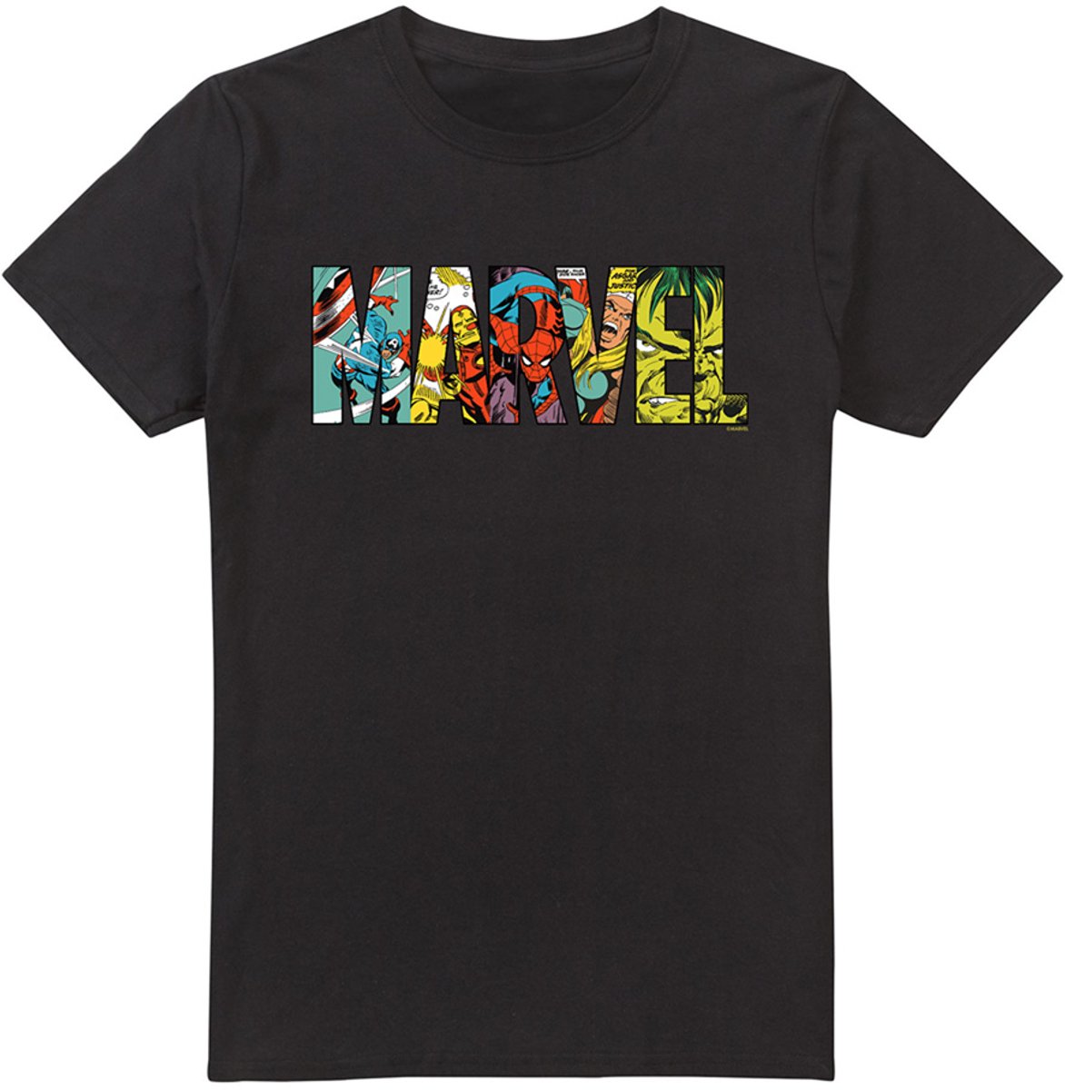 Marvel Comic Strip Logo Heren T-Shirt - Zwart - S