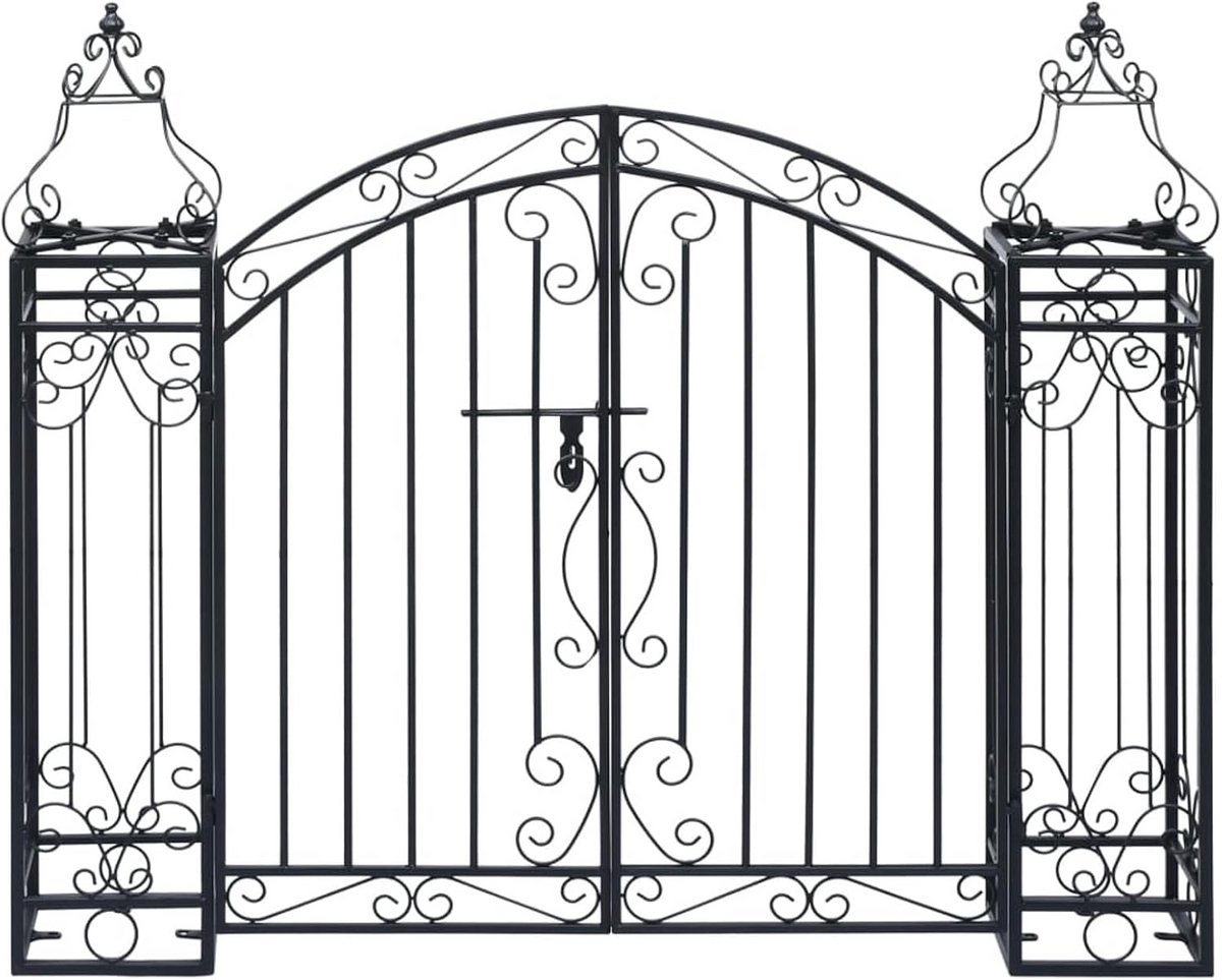 Stijlvolle smeedijzeren tuinpoort - Corrosiebestendige tuindeur voor elegante entree