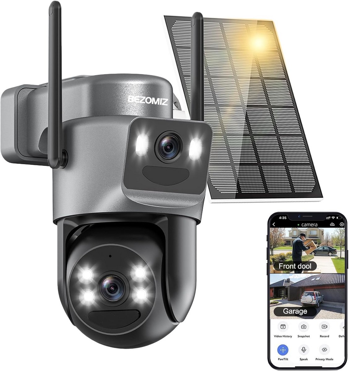 Bewakingscamera - PTZ Camera - Buiten Beveiligen - 360 Graden Draaibaar - 15 x 15 x 20 cm - Wit
